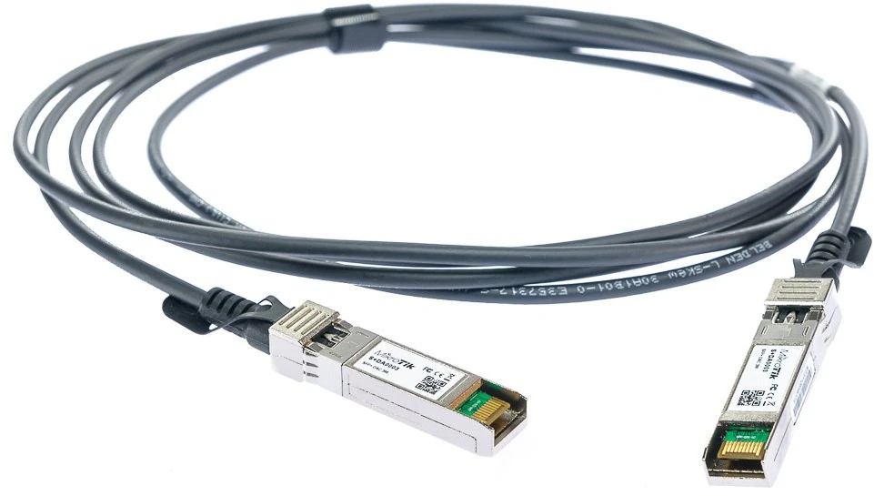 Šakotuvas MIKROTIK 1m Tiesioginio prijungimo kabelis SFP 1G SFP+ 10G 25G SFP28 palaikymas