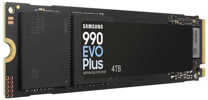 Samsung 990 EVO Plus kietojo būsenos diskas SSD / 4 TB / 7150 MB/s / 1350000 IOPS / Juodas