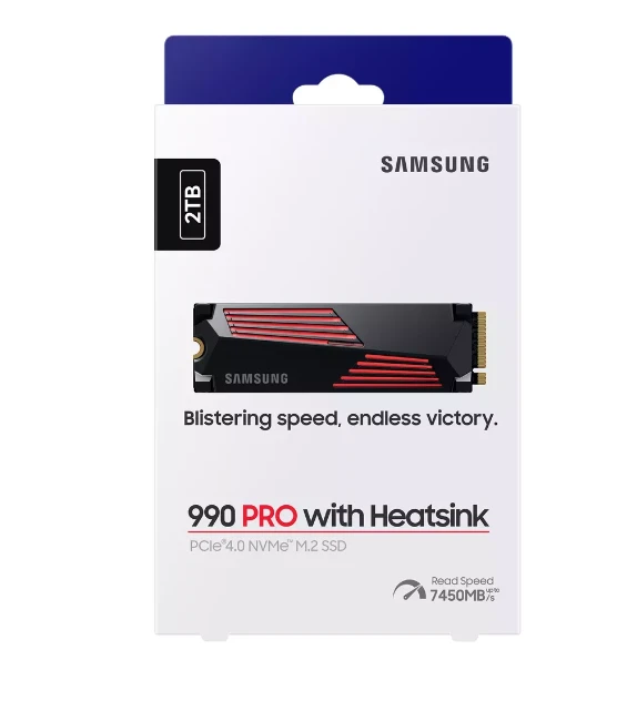 Vidinė atmintis Samsung 990 PRO with Heatsink PCIe 4.0 NVMe M.2, 2 TB, MZ-V9P2T0GW