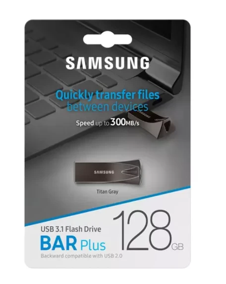 USB laikmena Samsung BAR Plus, 128 GB, Juodos spalvos