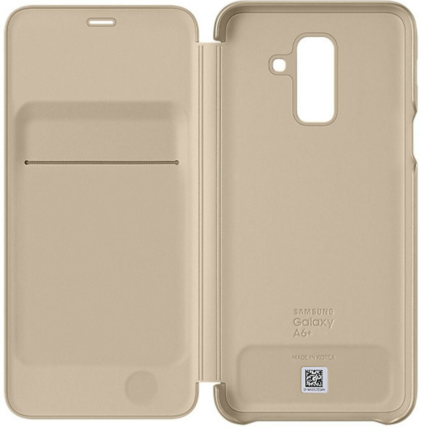 Samsung Galaxy A6+ (2018) dėklas - piniginė (Auksinis) WA605CFE