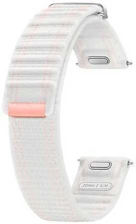 112803 ET-SVL30SWE Samsung Galaxy Watch 4/5/6/7 medžiaginė apyrankė 20mm S/M Rožinė/Baltas