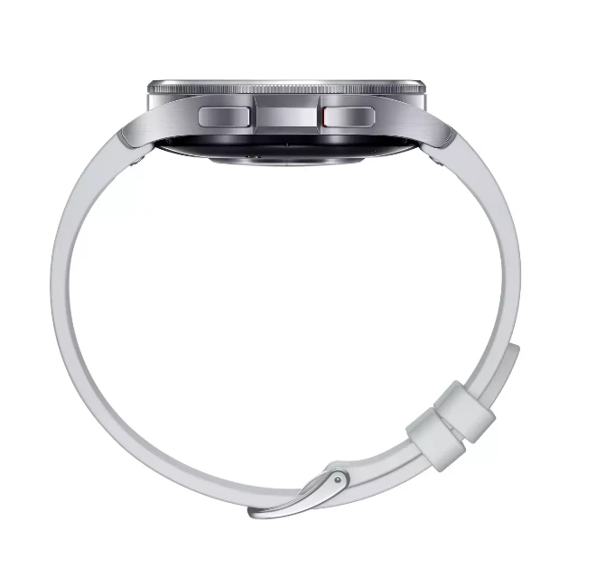Išmanusis laikrodis Samsung Galaxy Watch 6 Classic LTE, 47 mm, Sidabrinės spalvos korpusas su pilkos spalvos dirželiu