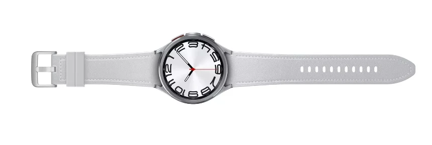 Išmanusis laikrodis Samsung Galaxy Watch 6 Classic LTE, 47 mm, Sidabrinės spalvos korpusas su pilkos spalvos dirželiu
