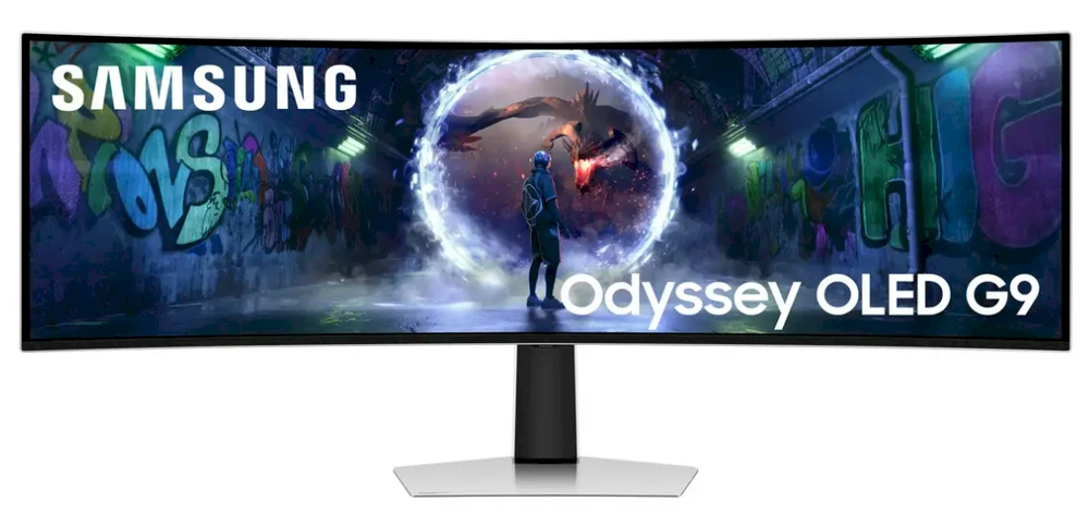 Monitorius Samsung | LS49DG934SUXEN Odyssey G9 G93SD | 49 " | OLED | DQHD | 32:9 | 240 Hz | 0.03 ms | 5120 x 1440 pikselių | 250 cd/m² | HDMI jungtys quantity 1 | Sidabrinis