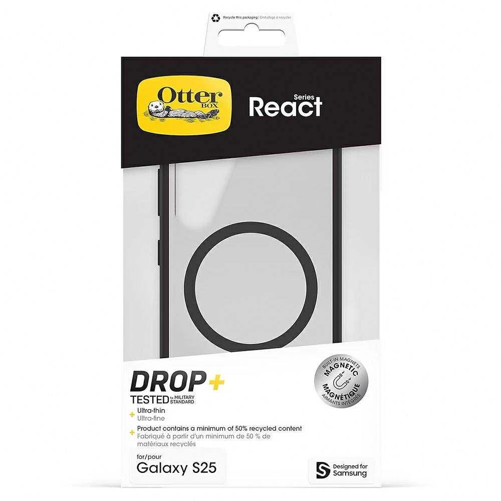 112803 Samsung Otterbox React Magnet Galaxy S25 dėklas telefonui juodos spalvos