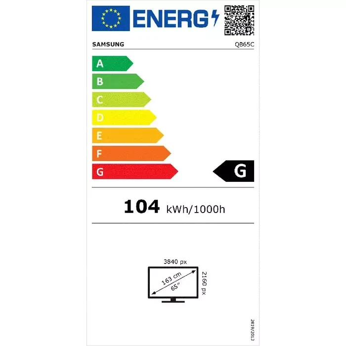 Monitorius SAMSUNG 65" QB65C UHD 350 NITS 16/7 SOC WIFI