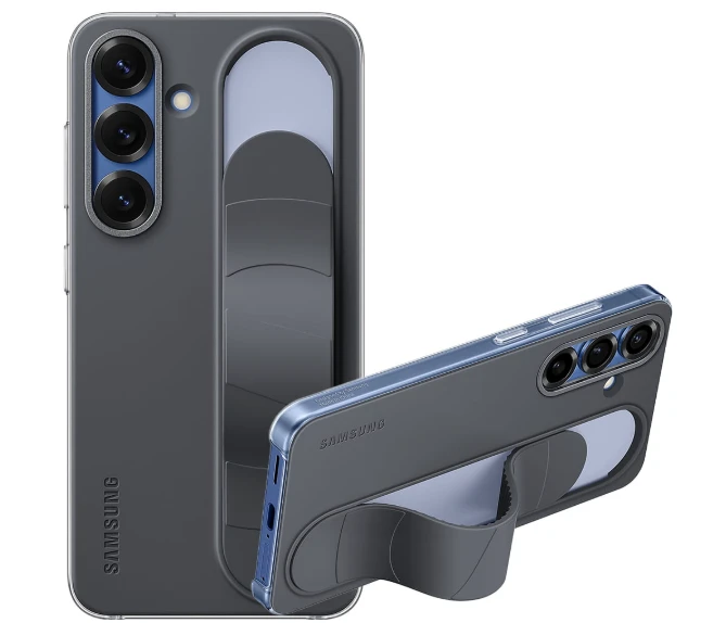 Dėklas Samsung Galaxy S25 Standing Grip Cover Juodas
