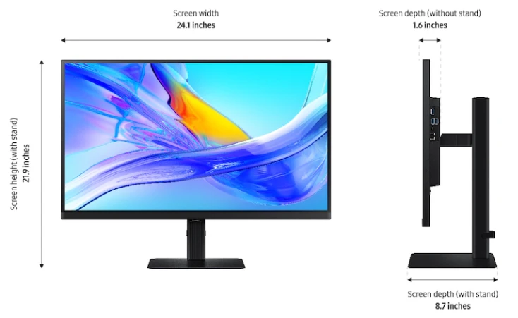 Monitorius - Samsung ViewFinity S8 S80D 32", 4K Lygus Ekranas, Juodas