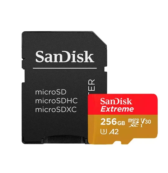SanDisk Extreme 256 GB atminties kortelė su adapteriu