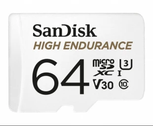 Atminties kortelė SanDisk Max Endurance microSDXC 64GB Class 10 U3 + Adapter