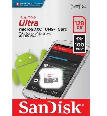 Atminties kortelė SanDisk Ultra Micro SDXC UHS-I Class 10, 128 GB, be adapterio