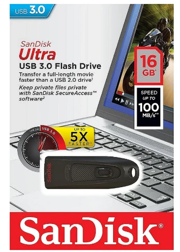 USB laikmena Sandisk Flash Drive Ultra, 16 GB, USB 3.0