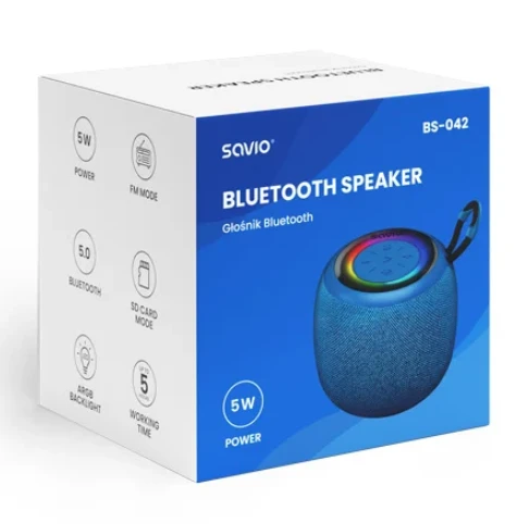 SAVIO BS-042 Bluetooth Speaker 5W, mėlynas