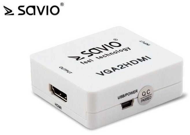 Savio VGA – HDMI Full HD | 1080p 60Hz keitiklis| Adapteriai