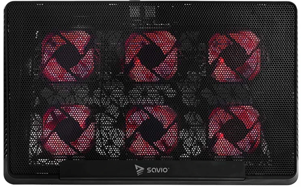 Nešiojamas kompiuteris cooling pad, 6 backlit fans, 2000 RPM, SAVIO COS-01