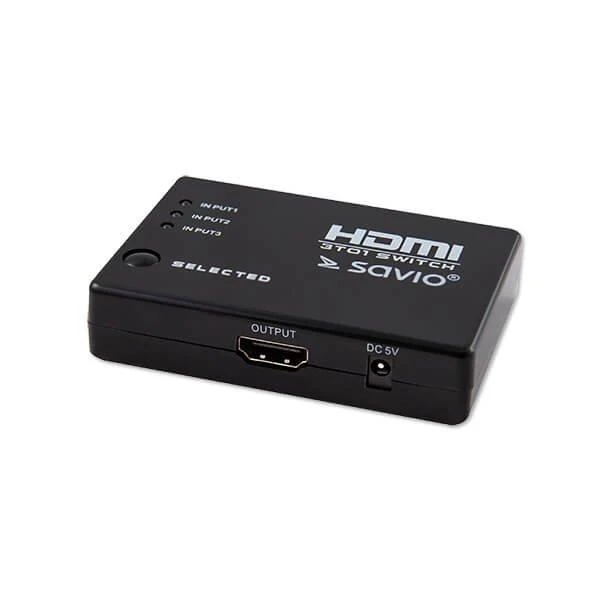 Savio SAVIO CL-28 Switch HDMI 3 porty + pilotas