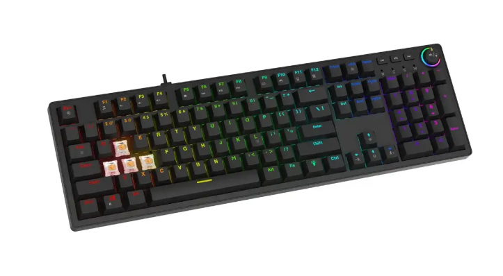 Klaviatūra SAVIO STYX Mekanisk tastatur Outemu Peach Silent, Hot Swap, RGB