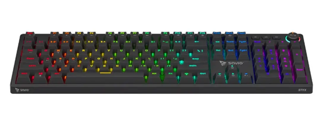 Klaviatūra SAVIO STYX Mekanisk tastatur Outemu Peach Silent, Hot Swap, RGB