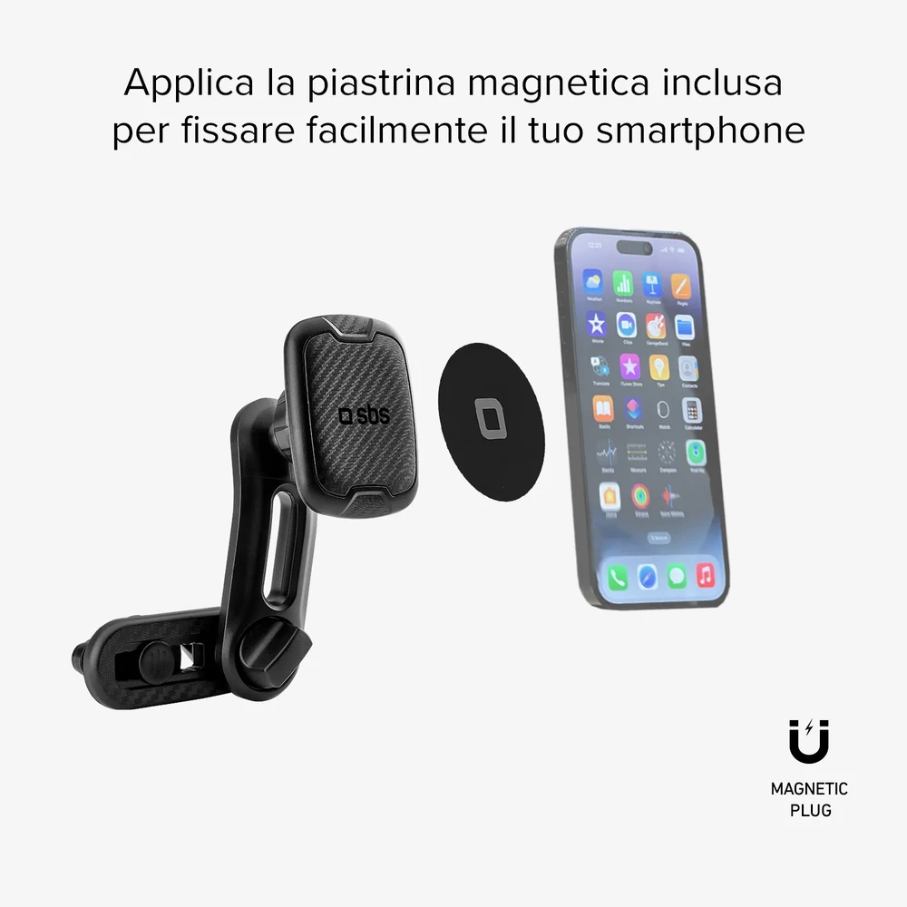 SBS telefono laikiklis su magnetiniu dvigubu segtuku