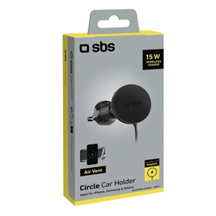 Telefono lakiklis su infuziniu pakrovėju SBS TESUPPMAG15WVENT suderinamas su MagSafe - juodas
