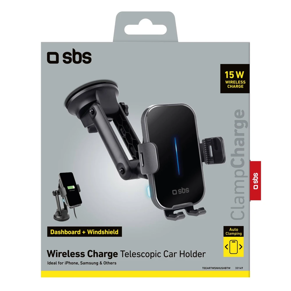 SBS TESUPEXTWIR15W 15W Wireless Charger Holder - Juodas