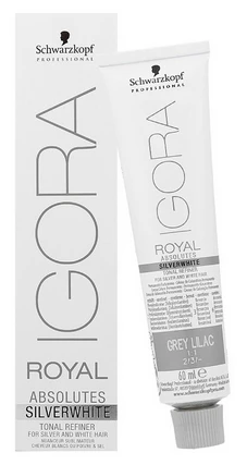 Schwarzkopf Professional IGORA ROYAL Absolutes Sidabrinis Baltas Demi-Permanent Hair Colour Plaukų dažai, atspalvis: Dove Pilkas, 60 ml