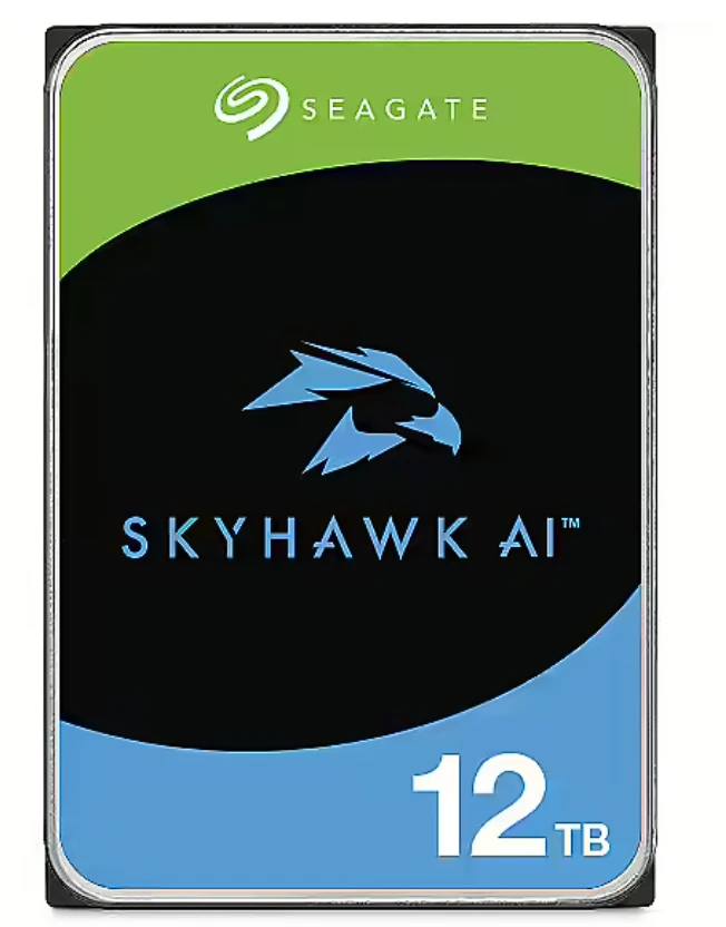 „SEAGATE“ vaizdo stebėjimo optimizuotas dirbtinio intelekto „Skyhawk“ 12 TB HDD SATA 6 Gb/s 512 MB talpyklos 3,5 colio CMR Helium