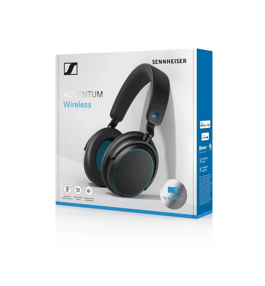 Ausinės Sennheiser Accentum Belaidės juoda-mėlyna