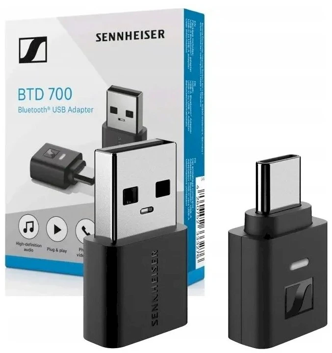 „Sennheiser BTD 700 USB-C + USB-A Bluetooth“ adapteris, ES