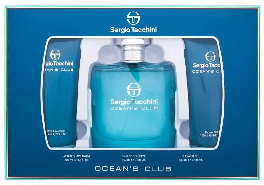Sergio Tacchini Ocean´s Club rinkinys vyrams (EDT, 100 ml + dušo želė, 100 ml + balzamas po skutimosi, 100 ml)
