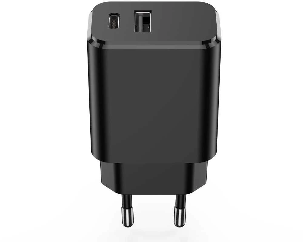 Maxlife "Setty" įkroviklis 1x USB + USB-C 3A 20W, juodas
