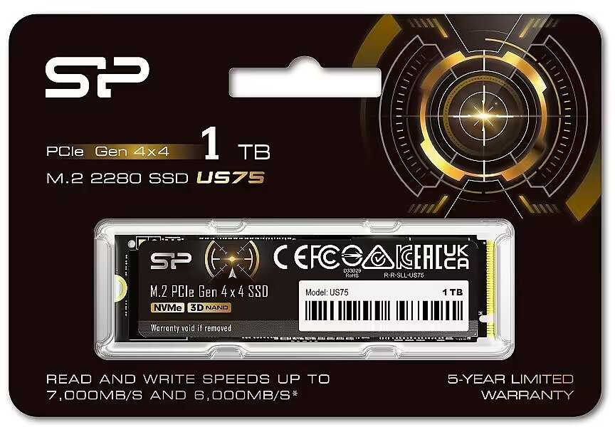 SILICON POWER COMPUTER & COMMUNICAT SILICON POWER SSD US75 1TB M.2 PCIe NVMe Gen4x4 NVMe 1.4 7000/6000MB/s