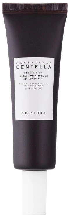 SKIN1004 Madagascar Centella Probio-Cica Glow Sun Ampoule SPF 50+ dieninė veido priežiūros priemonė, 50 ml