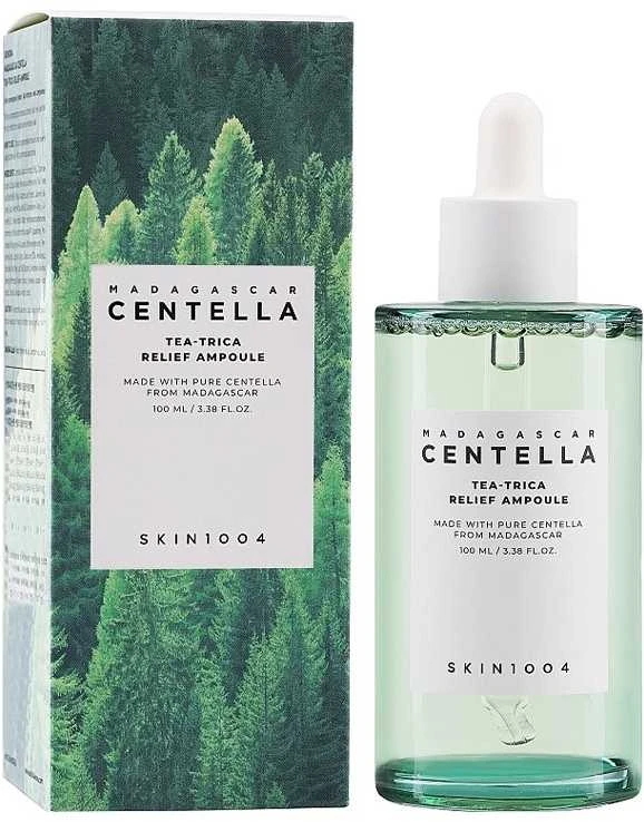 SKIN1004 Madagascar Centella Tea-Trica Relief Ampoule veido serumas su arbatmedžiu probleminei odai, 100 ml