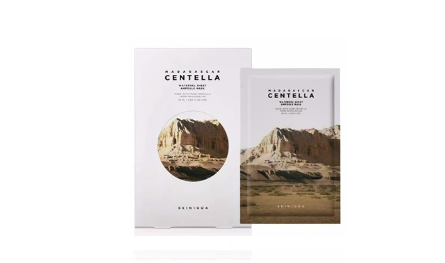 SKIN1004 Madagascar Centella Watergel Sheet Ampoule Mask Lakštinių veido kaukių rinkinys, 25 ml x 5 vnt.