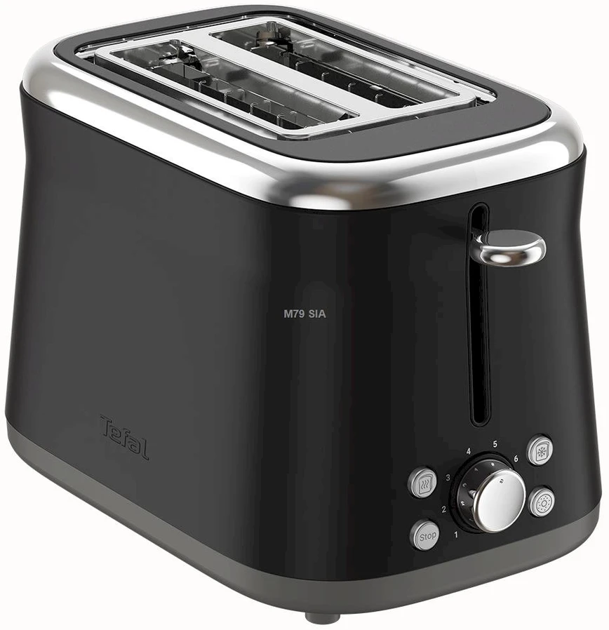 Skrudintuvas TEFAL Toaster | TT7208E0 Collection Retro | Power 850 W | Number of slots 2 | Housing material Nerūdijantis plienas | Juodas