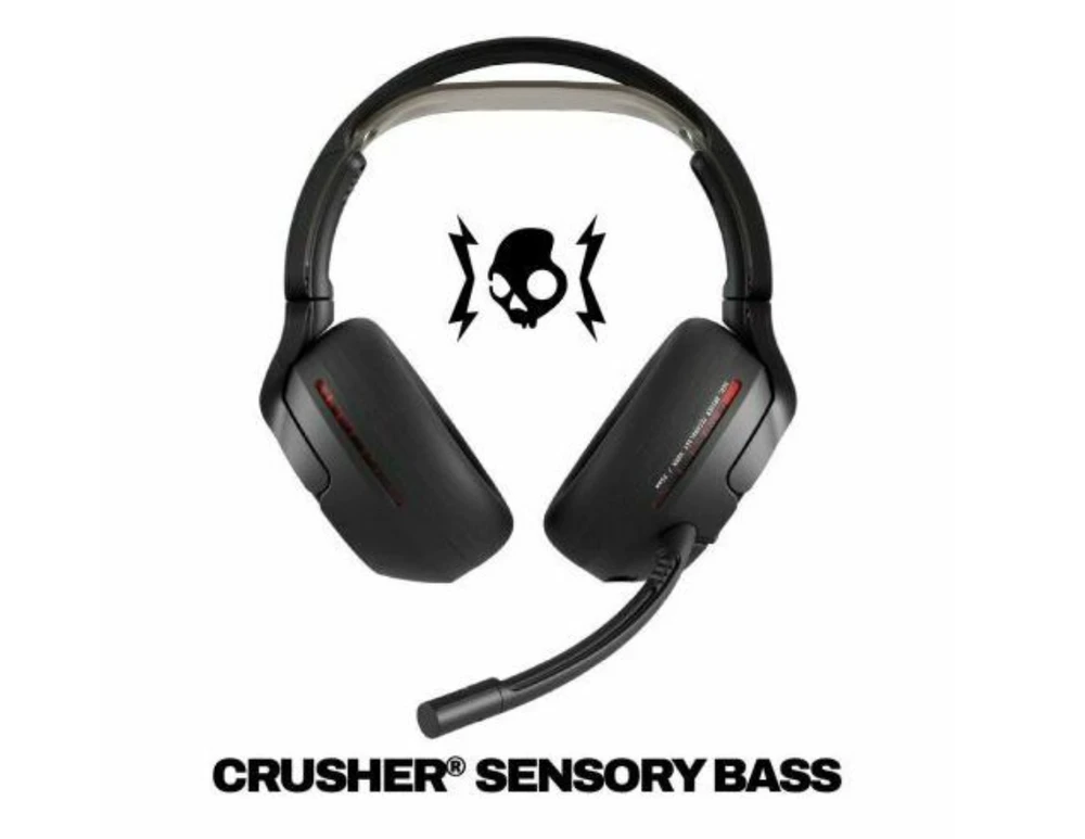 Skullcandy Crusher PLYR 720 Bluetooth Belaidės Over-ear Ausinės with Mic, BT 5.3, skirta PS5, Nintendo Switch, Juodas EU (S6PCW-T963)