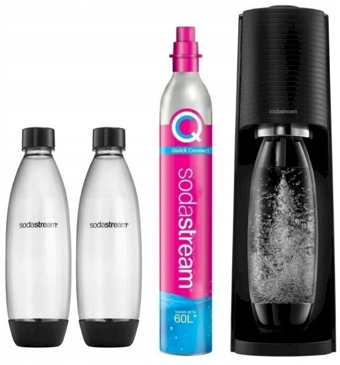 Gėrimų gaminimo aparatas SodaStream Terra juodas +2 buteliukai