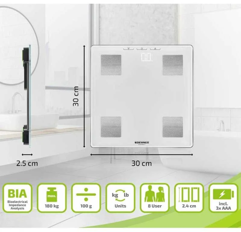 Virtuvinės svarstyklės Soehnle Kermano analizės svarstyklės „Shape Sense Connect Lite 4006501638847“