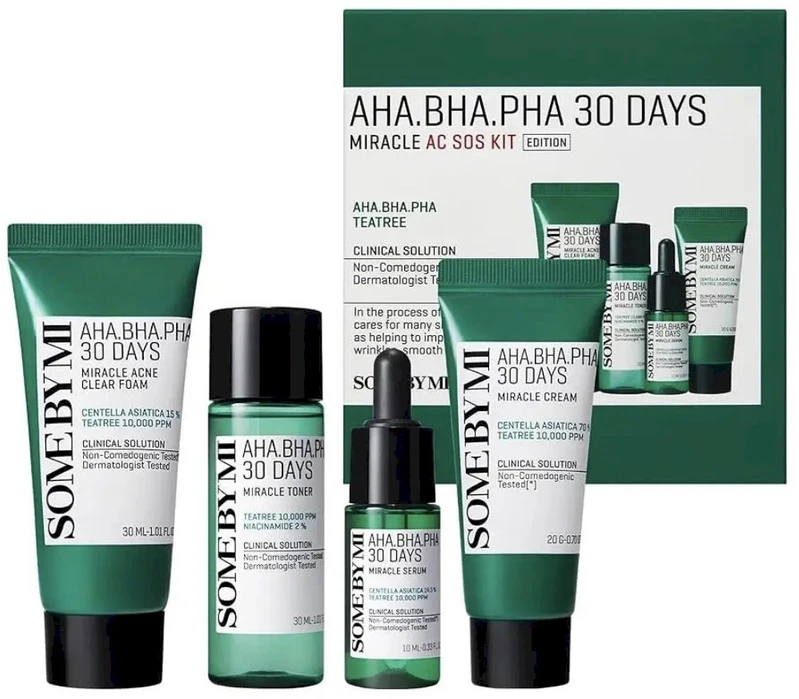 Some By Mi 30 Days Miracle odos priežiūros rinkinys su AHA/BHA/PHA rūgštimis