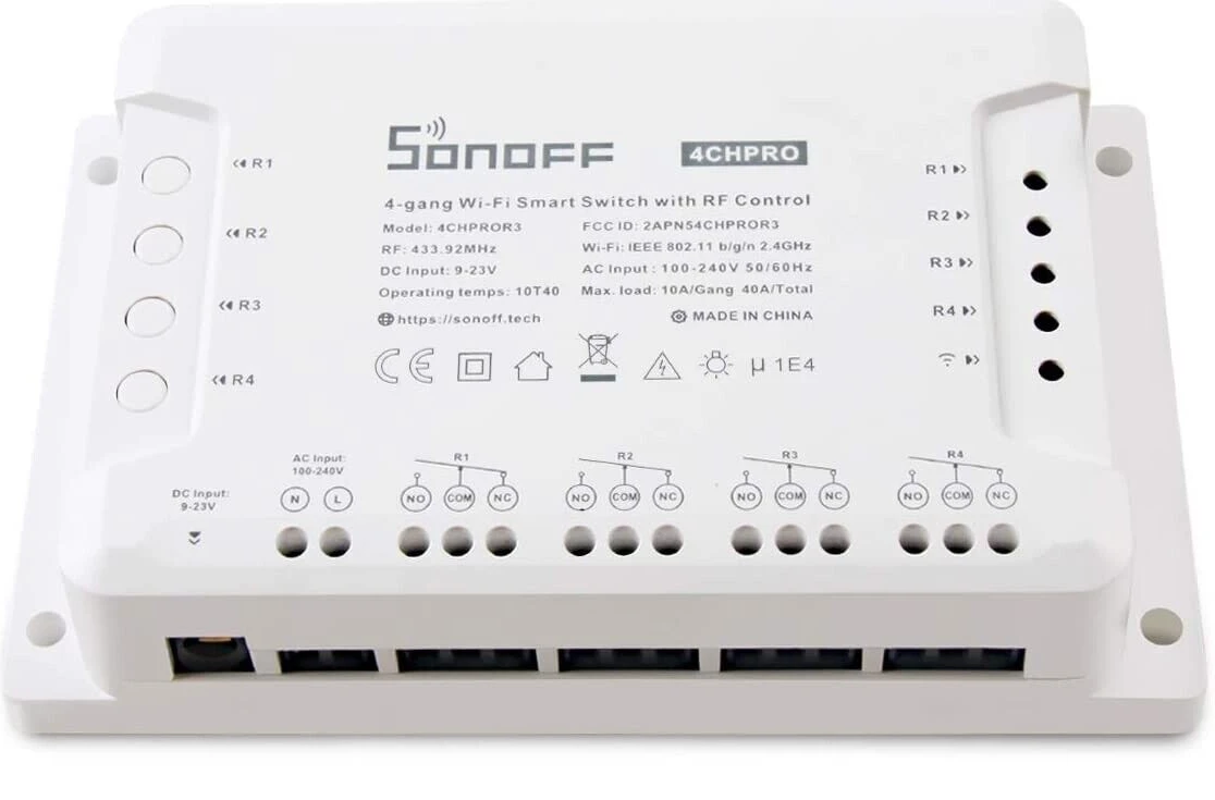 Sonoff PRO R3 4-kanalų išmani relė valdoma WiFi + RF - 230VAC 2200W