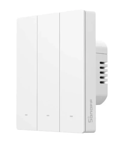 SONOFF M5 3 klavišų sieninis jungiklis 80mm pločio baltas M5-3C-80
