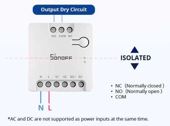 SONOFF MINI-D Wifi išmanioji relė su sausu kontaktu