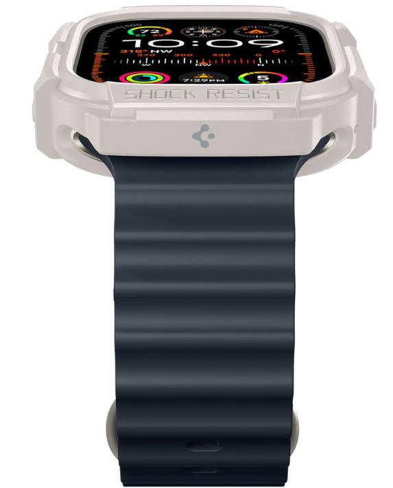 Apple Watch Ultra 1 / 2 (49mm) Spigen Rugged Armor beige dėklas laikrodžiui