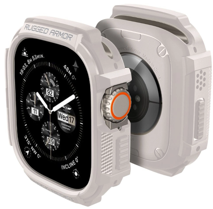 Apple Watch Ultra 1 / 2 (49mm) Spigen Rugged Armor beige dėklas laikrodžiui