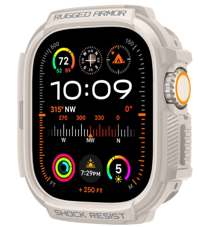 Apple Watch Ultra 1 / 2 (49mm) Spigen Rugged Armor beige dėklas laikrodžiui