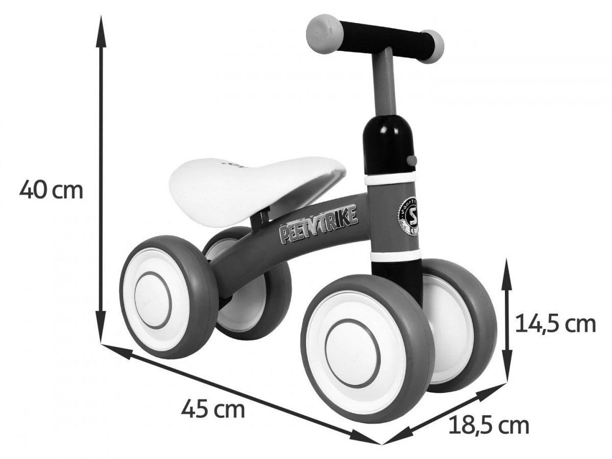 Ramiz Pirmasis balansinis keturratis mažyliams Sportrike PettyTrike Z7 baltos spalvos (nuo 1 metų amžiaus vaikams)