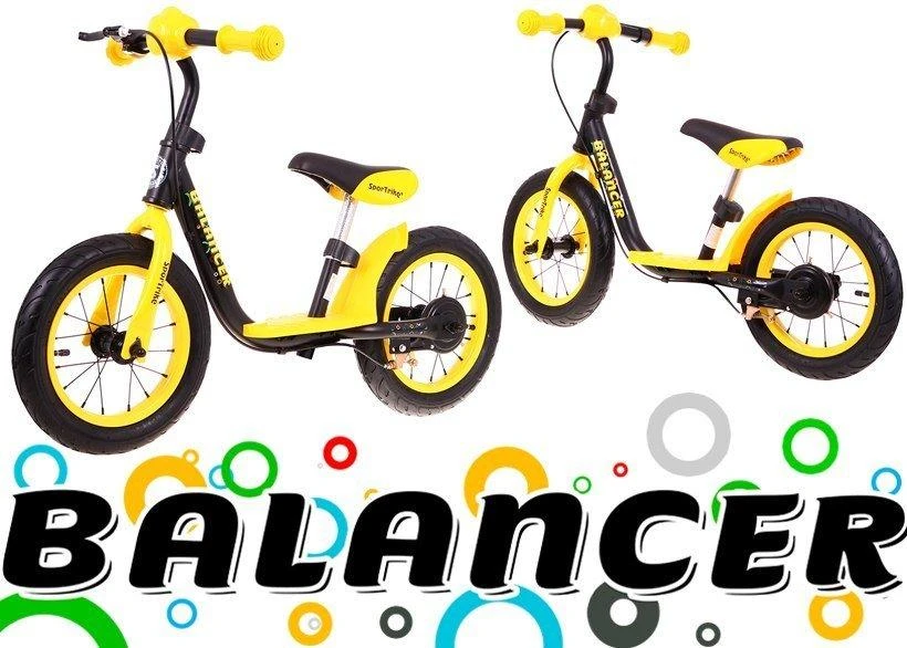 Balansinis dviratis SporTrike, juodas/geltonas