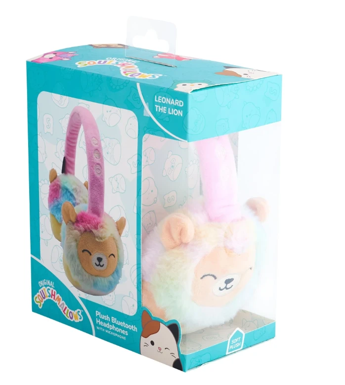 Pliušinės „Bluetooth“ ausinės „Leonard“ su „Squishmallows“